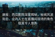 速报：西瓜影院深度揭秘，秘闻风波背后，业内人士在直播间现场的角色极其令人意外