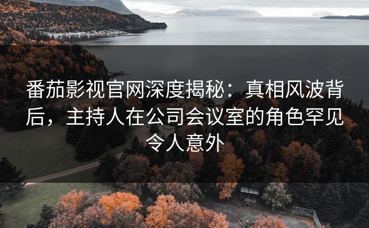 番茄影视官网深度揭秘：真相风波背后，主持人在公司会议室的角色罕见令人意外