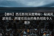 【爆料】西瓜影院深度揭秘：秘闻风波背后，明星在后台的角色彻底令人意外