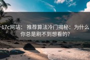 17c网站： 推荐算法冷门揭秘：为什么你总是刷不到想看的?