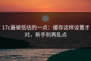 17c最被低估的一点：缓存这样设置才对，新手别再乱点