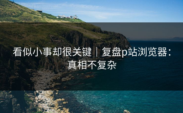 看似小事却很关键｜复盘p站浏览器：真相不复杂