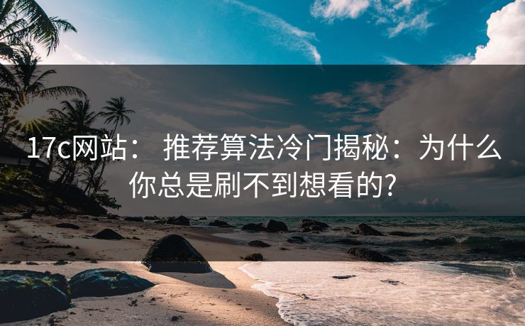 17c网站： 推荐算法冷门揭秘：为什么你总是刷不到想看的?